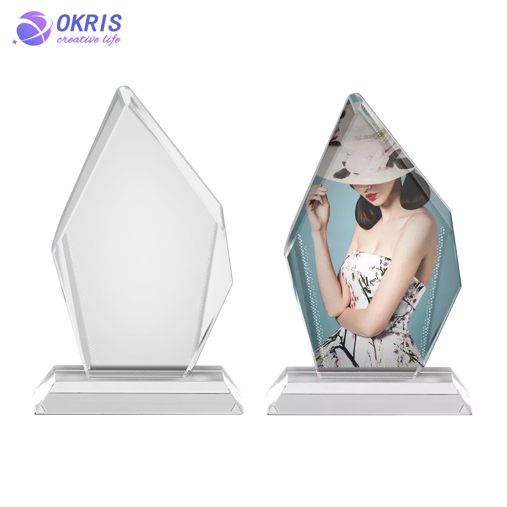 Sublimation Crystal Glass Photo Frame DIY Custom Photo Panel Desktop Decor Display Various Shapes Personalize Photo Gift Home Decor