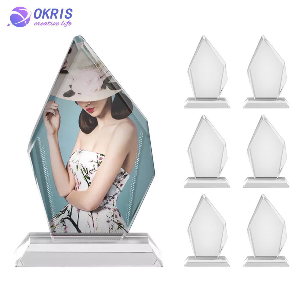 Sublimation Crystal Glass Photo Frame DIY Custom Photo Panel Desktop Decor Display Various Shapes Personalize Photo Gift Home Decor