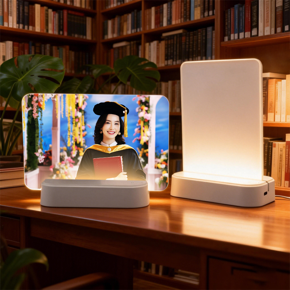 Wholesale Sublimation Photo Panel 7 Colors LED Light DIY Personalized Acrylic Photo Frame Memorial Gift