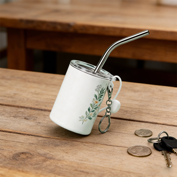 DIY Custom Sublimation Keychain 3oz Mini Stainless Steel Bottle Key Organizer Personalized Keyring Gift for Promotion Souvenir