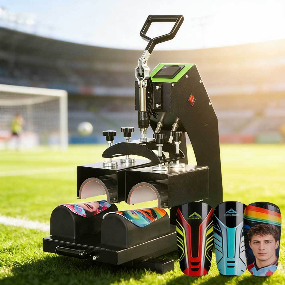 Double Station Shin Guard Heat Press Machine Popular Sublimation Machine Custom Soccer Shin Pads DIY Sports Protective Equipment