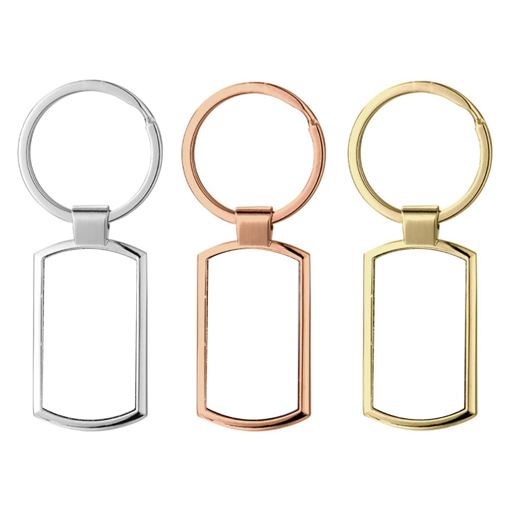 Sublimation Blanks Rectangle Keychain - DIY Custom Keyring with 3 Color Options (Silver/Gold/Rose Gold)