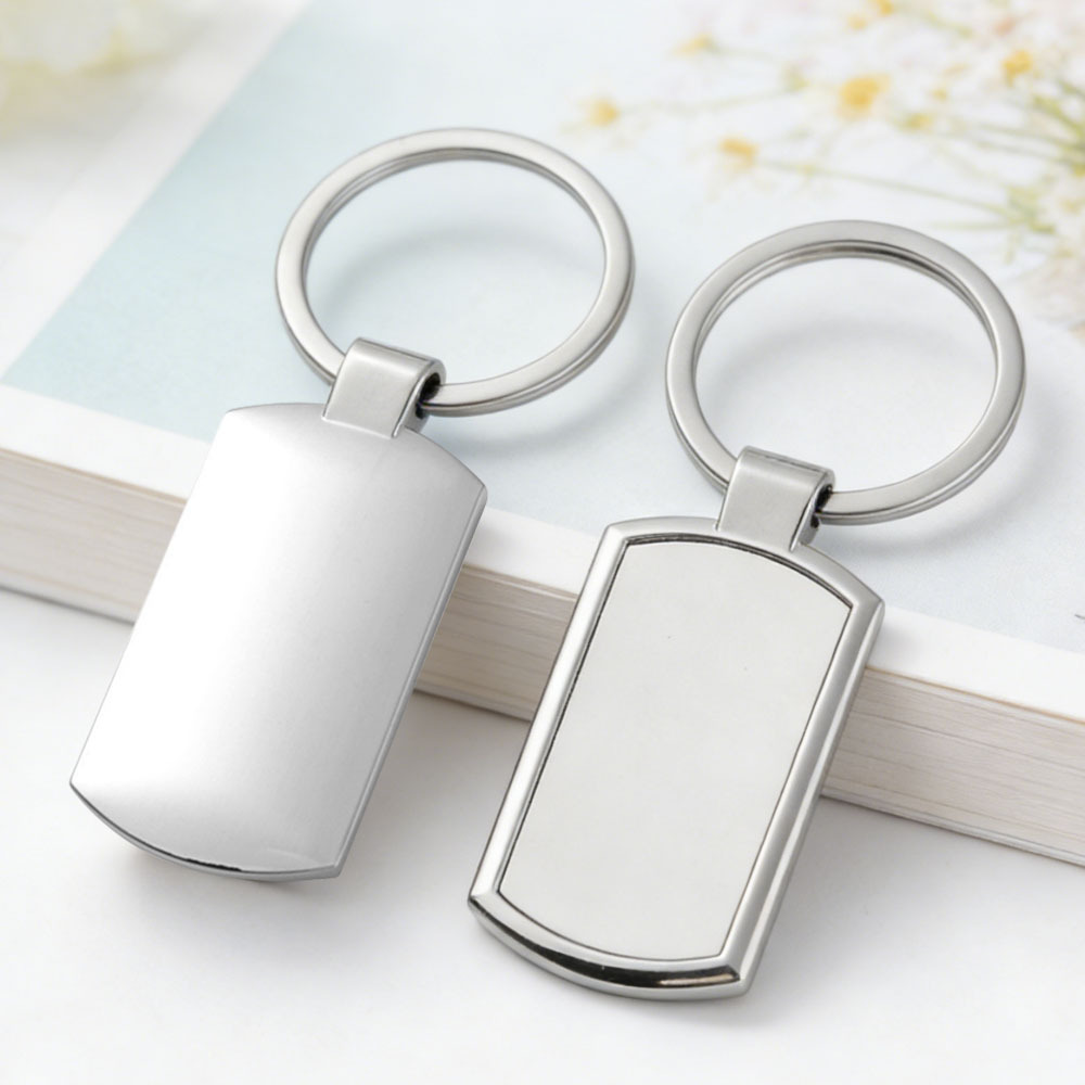 Sublimation Blanks Rectangle Keychain - DIY Custom Keyring with 3 Color Options (Silver/Gold/Rose Gold)