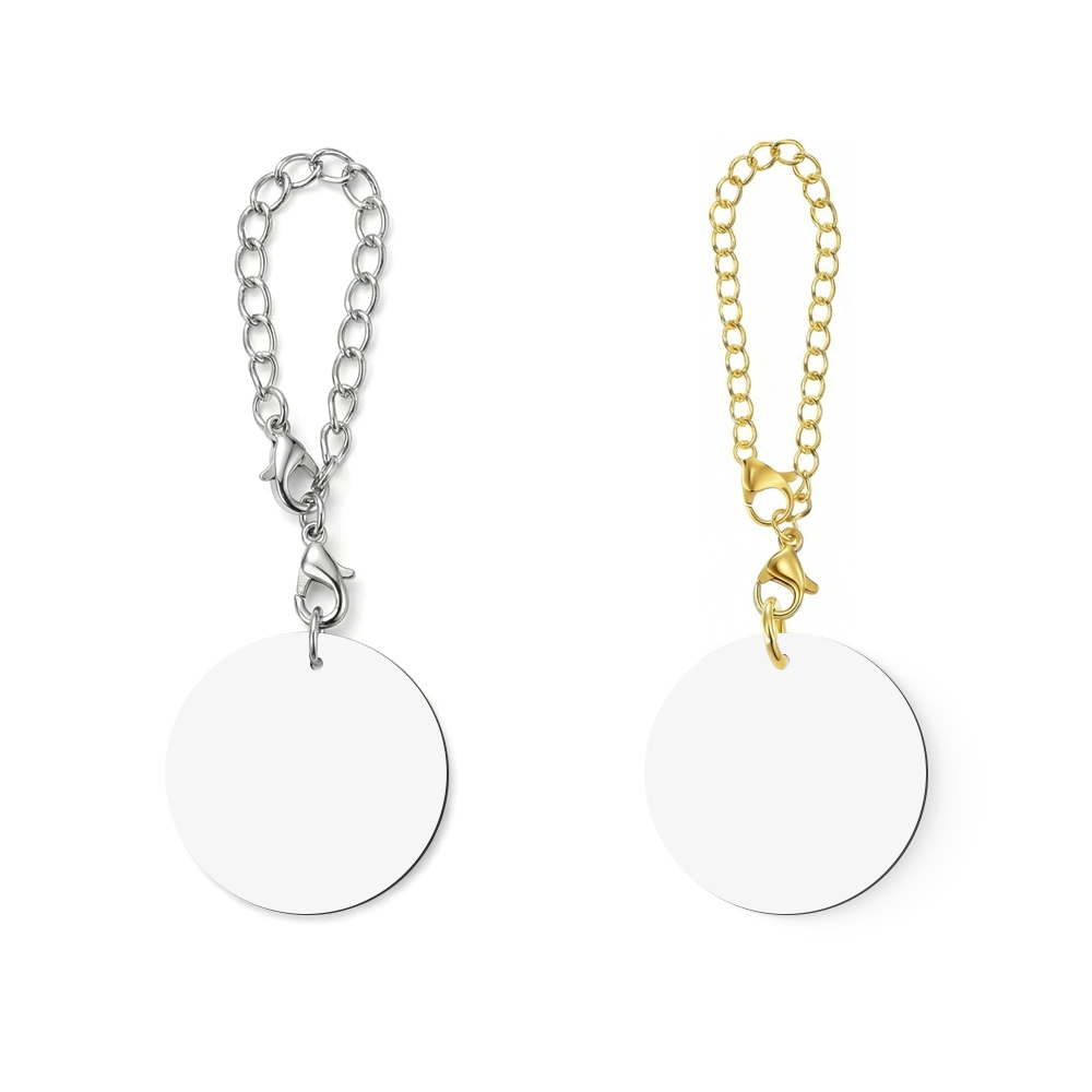 Bulk Sublimation Zinc Alloy Ornament Blanks - Gold/Silver Key Organizer Pendant for Mugs & Backpacks