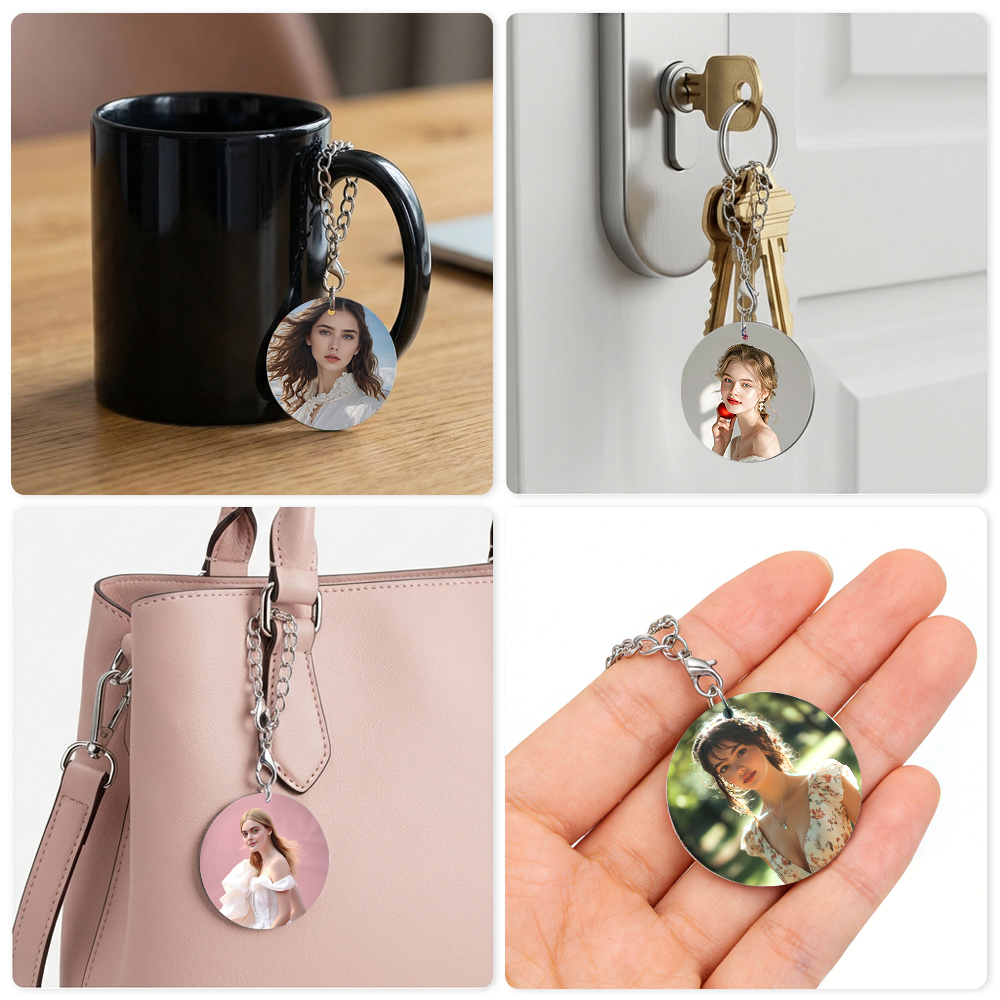 Bulk Sublimation Zinc Alloy Ornament Blanks - Gold/Silver Key Organizer Pendant for Mugs & Backpacks