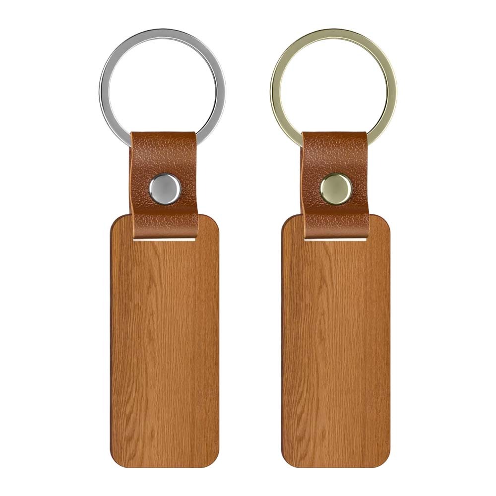Personalized Laser Engraving Wooden Keychain Blanks - DIY Custom Key Organizer for Memorial Gifts & Keepsakes