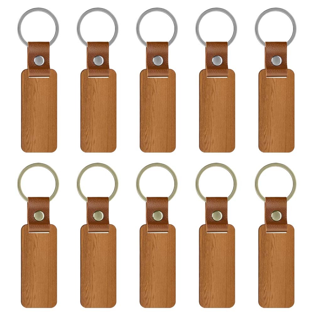 Personalized Laser Engraving Wooden Keychain Blanks - DIY Custom Key Organizer for Memorial Gifts & Keepsakes