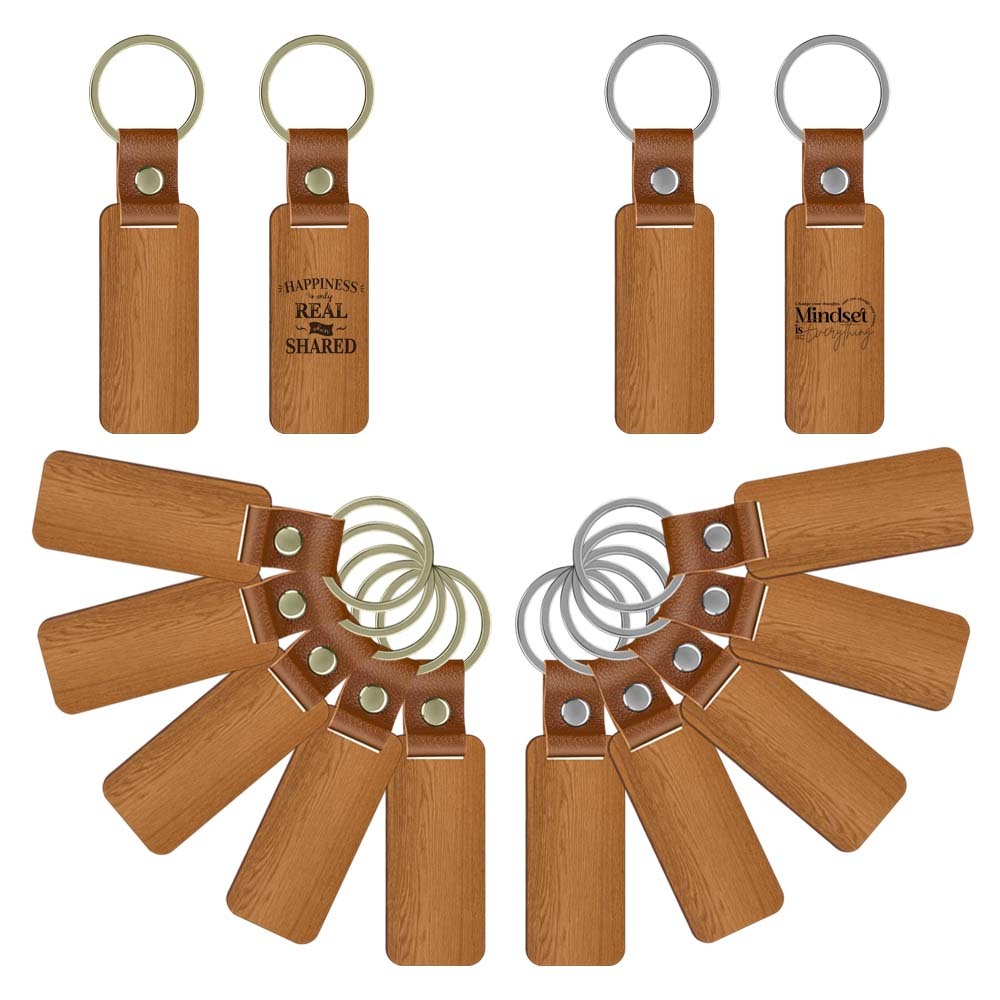 Personalized Laser Engraving Wooden Keychain Blanks - DIY Custom Key Organizer for Memorial Gifts & Keepsakes