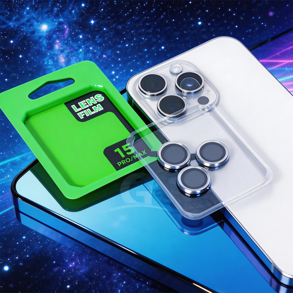 Premium Quality Tempered Glass Camera Protector - CD Texture Ring Camera Lens Protector with Complete Installation Kit