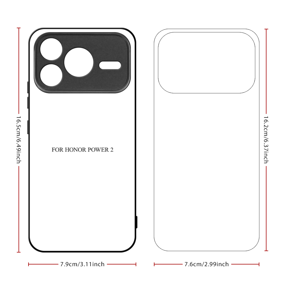 Sublimation Phone Case Blanks for Honor Power 2 / Magic 8 – DIY Heat Transfer 2D Printed TPU Protective Cover