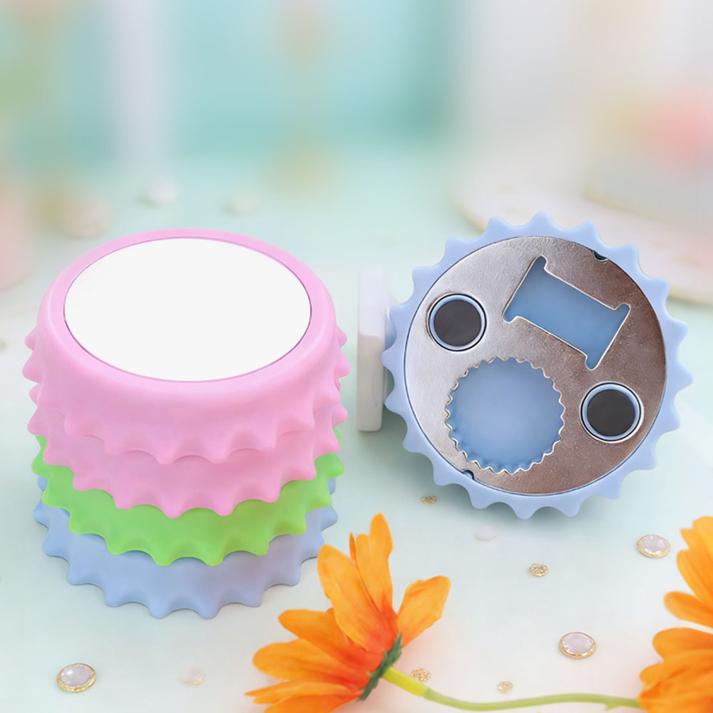 Sublimation Blanks Bottle Opener - Magnetic Plastic Bottle Cap Shape with 5 Color Options for Home Supplies & DIY Gift