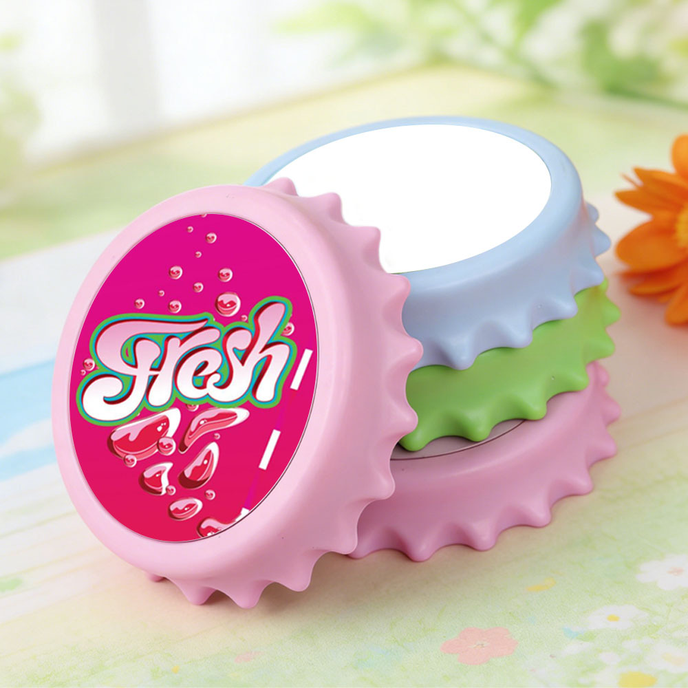 Sublimation Blanks Bottle Opener - Magnetic Plastic Bottle Cap Shape with 5 Color Options for Home Supplies & DIY Gift