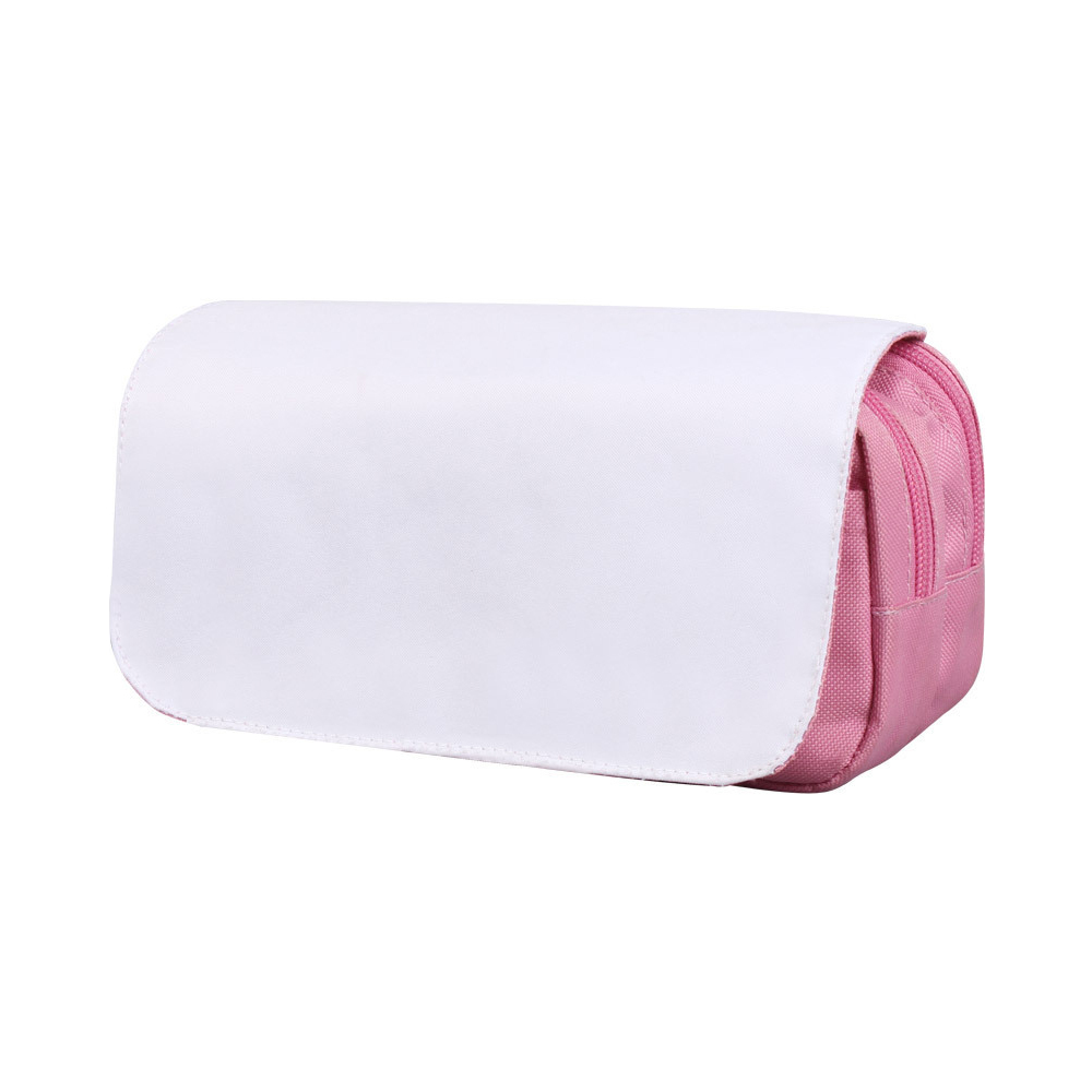 Sublimation Pencil Case Blank - Premium 600D Polyester Double-Layer Cosmetic Bag with 4 Color Options