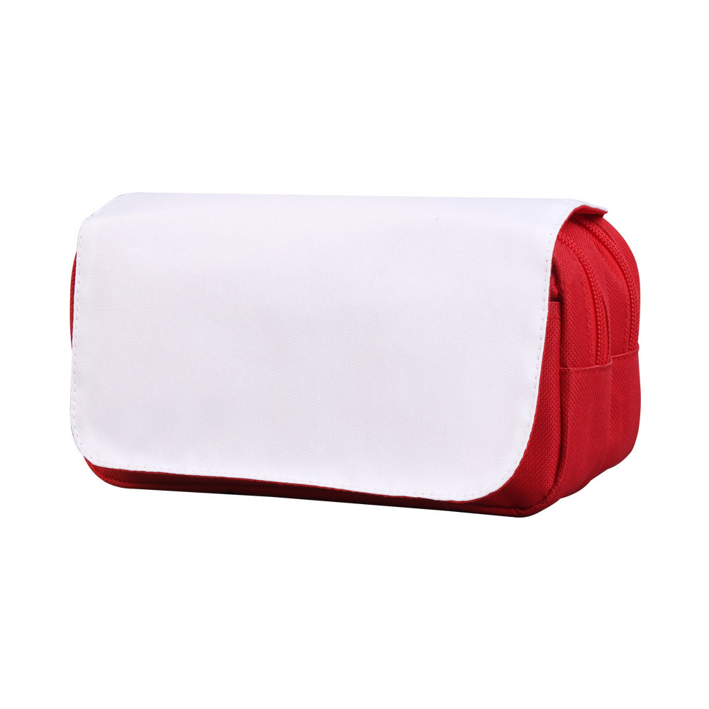 Sublimation Pencil Case Blank - Premium 600D Polyester Double-Layer Cosmetic Bag with 4 Color Options