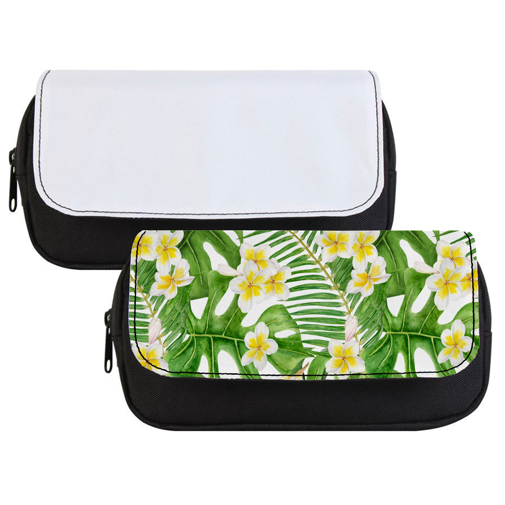 Sublimation Pencil Case Blank - Premium 600D Polyester Double-Layer Cosmetic Bag with 4 Color Options