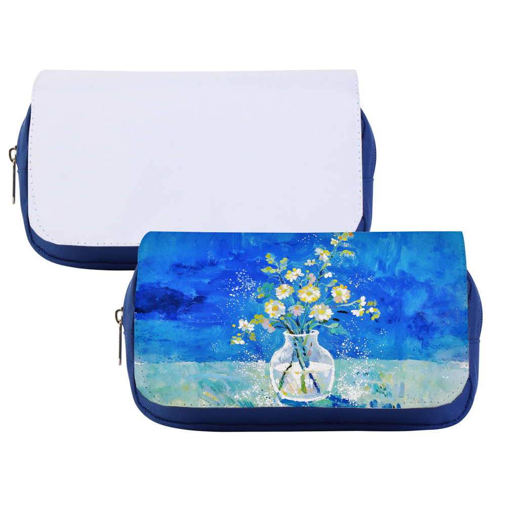 Sublimation Pencil Case Blank - Premium 600D Polyester Double-Layer Cosmetic Bag with 4 Color Options