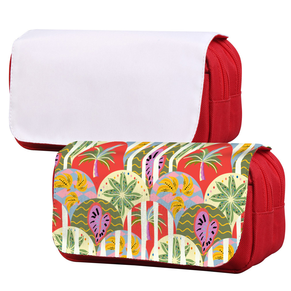 Sublimation Pencil Case Blank - Premium 600D Polyester Double-Layer Cosmetic Bag with 4 Color Options