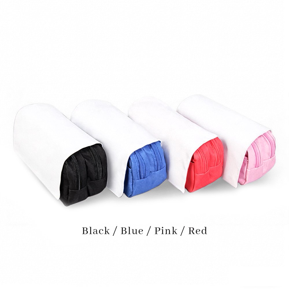 Sublimation Pencil Case Blank - Premium 600D Polyester Double-Layer Cosmetic Bag with 4 Color Options