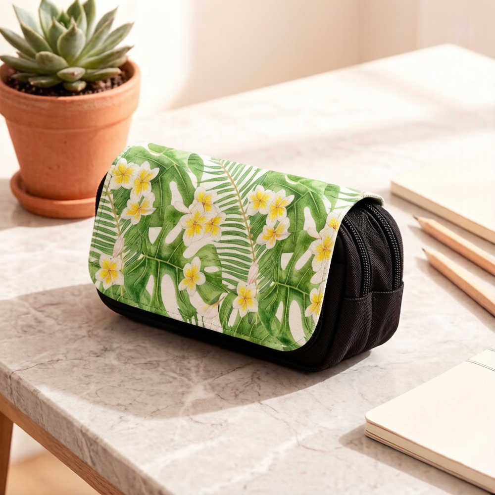 Sublimation Pencil Case Blank - Premium 600D Polyester Double-Layer Cosmetic Bag with 4 Color Options