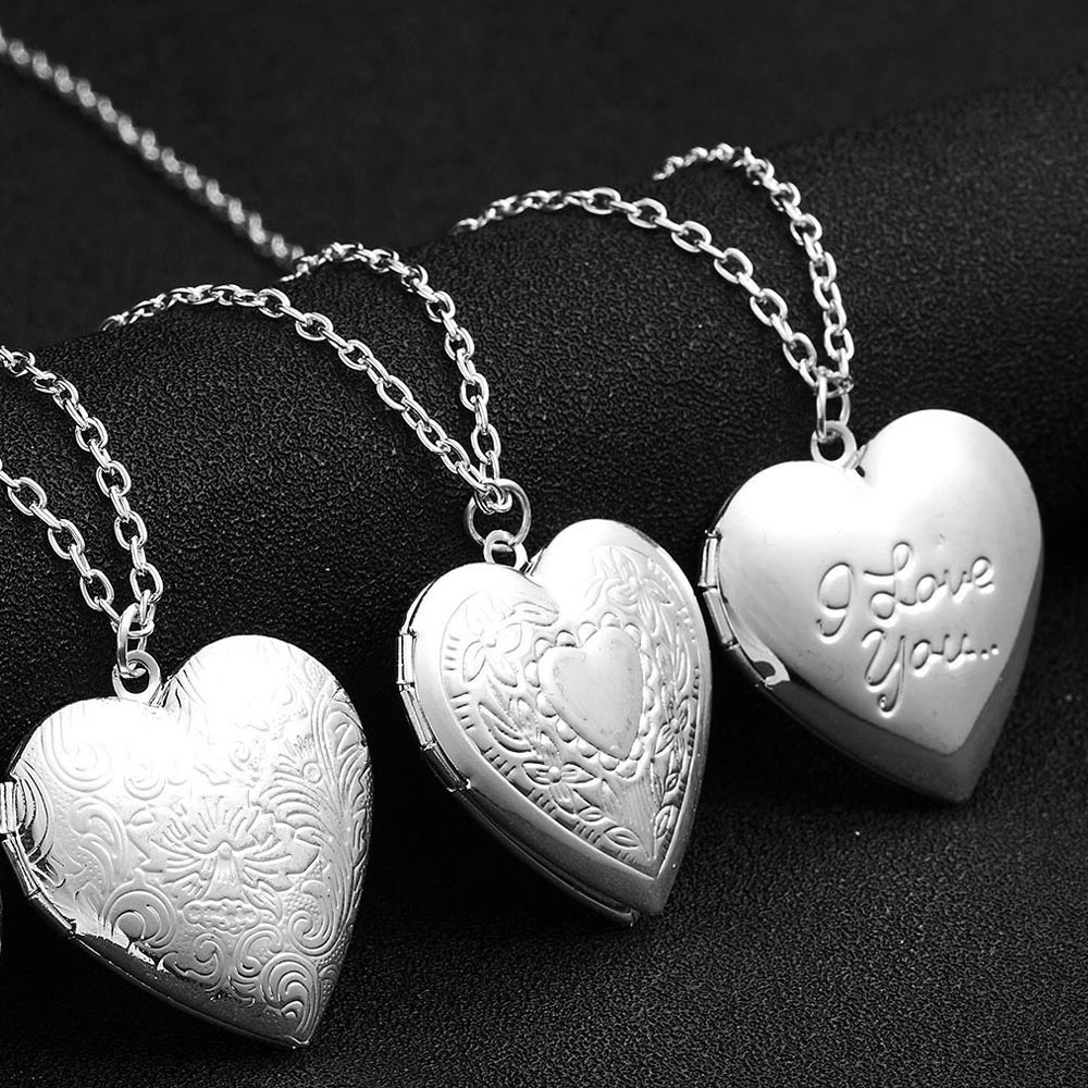 3 Styles Sublimation Heart Shape Necklace Blank - Silver Color Zinc Alloy DIY Custom Love Jewelry