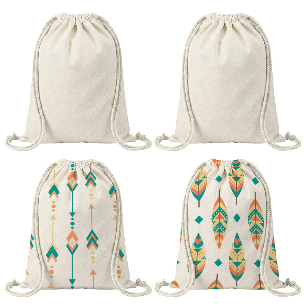 Personalized Sublimation Drawstring Bag Blanks - Linen Large Capacity Storage Backpack