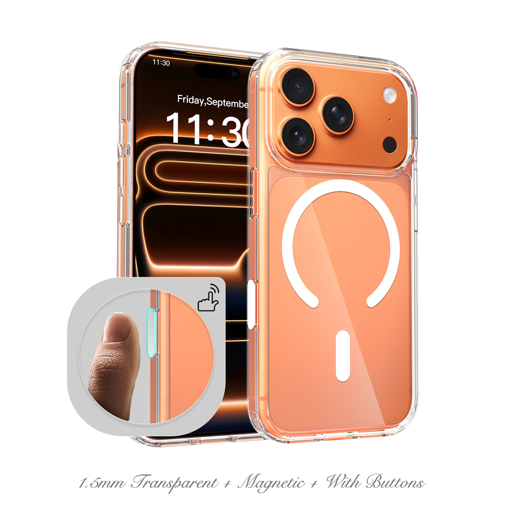 Transparent TPU Phone Case - Magnetic & Protective Phone Cover for iPhone 17 Pro Max with Fine Hole & Big Camera Hole