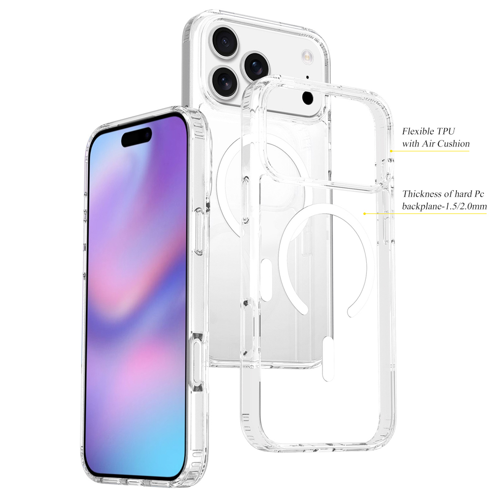 Transparent TPU Phone Case - Magnetic & Protective Phone Cover for iPhone 17 Pro Max with Fine Hole & Big Camera Hole