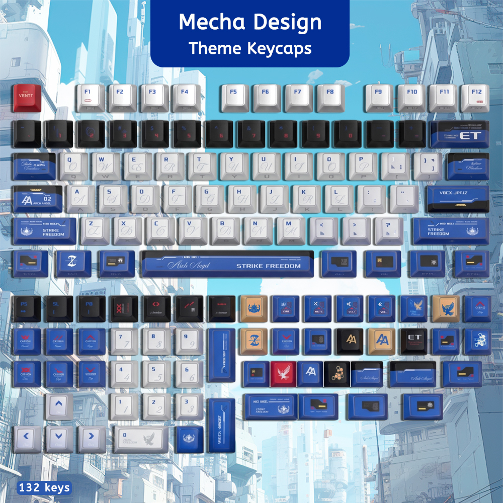 Fashion Style Keycaps - PBT/PC Cherry Profile Keycap Set for Mechanical Keyboard Custom Gaming Accessories Dye Sublimation Keycaps