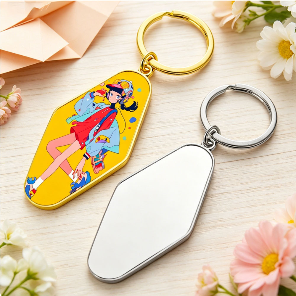 Sublimation Blank Keychain - 7 Styles Zinc Alloy Hanging Ornament for Backpack DIY Custom Heat Transfer Accessory