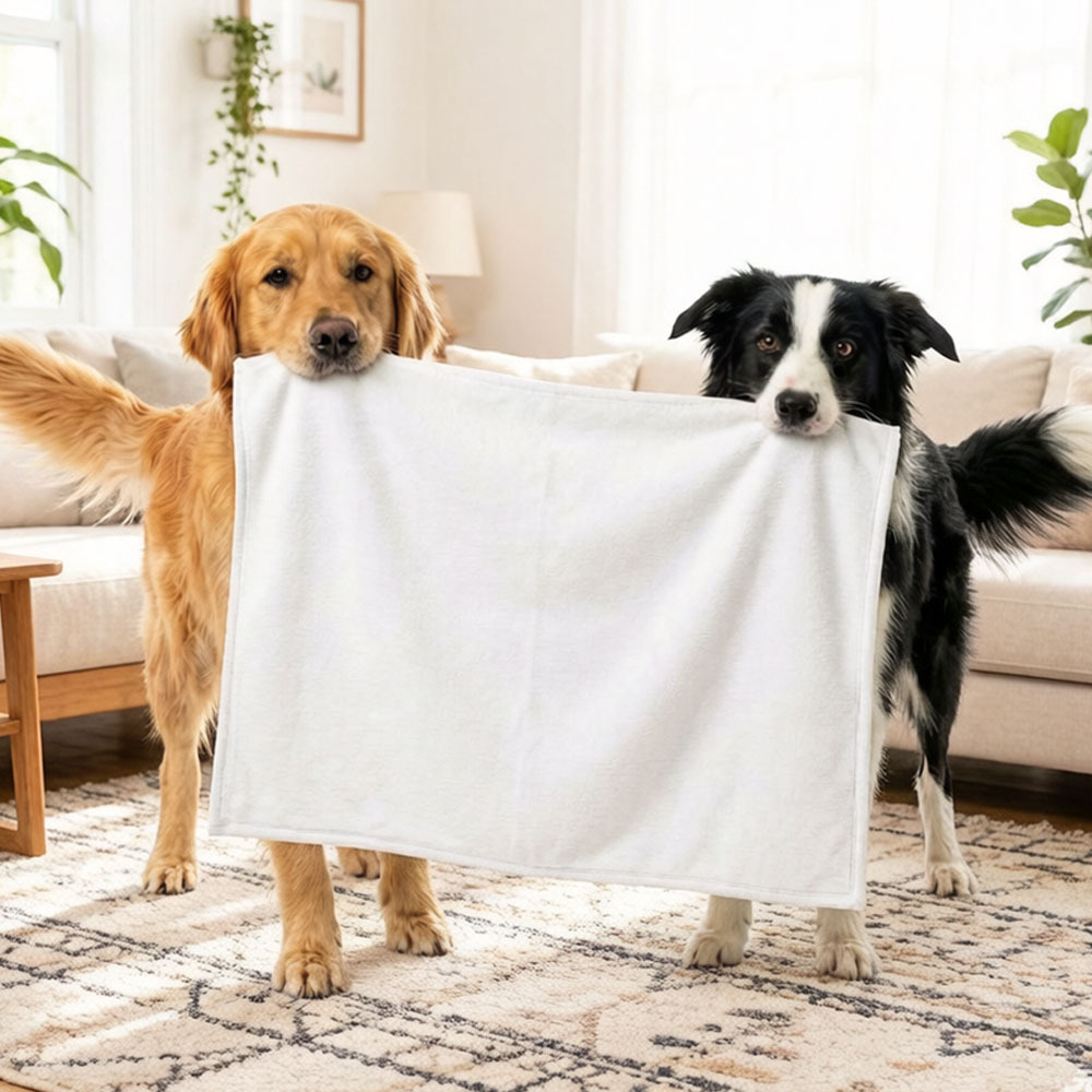 Wholesale Sublimation Flannel Blanket Blanks - 3 Sizes Soft & Breathable Fleece for Pet Accessories DIY Custom Printing