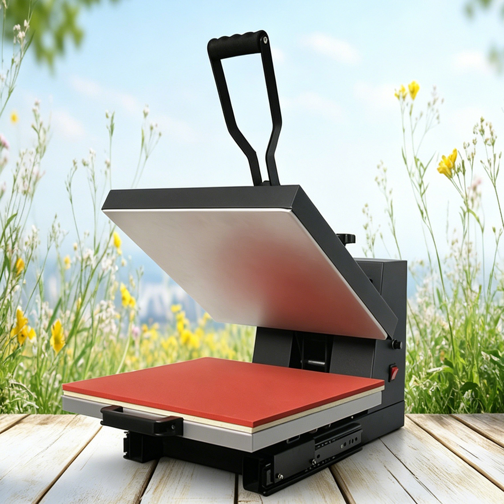 New Sublimation 38x38cm Manual Heat Press Machine - DIY Clamshell Transfer Printer for Phone Case / T-Shirt / Photo Panel & Flat Blanks