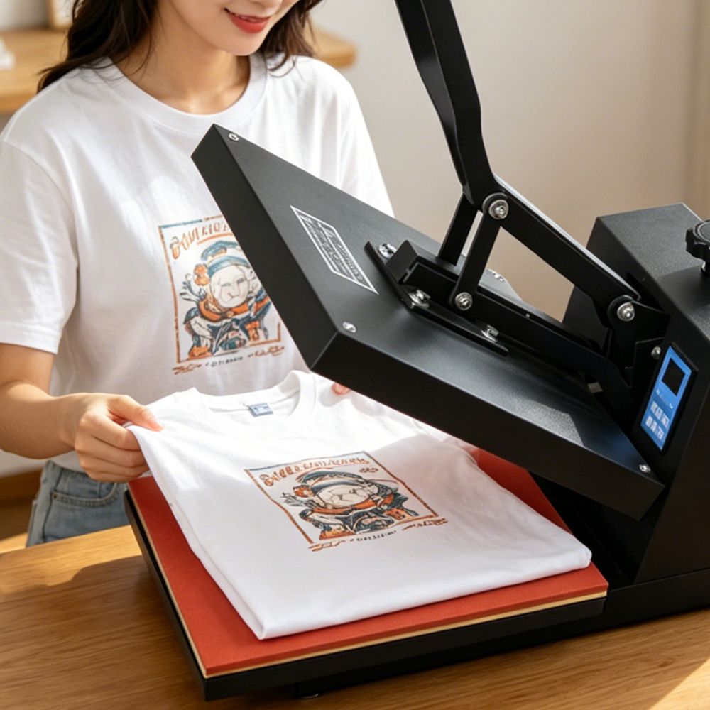 New Sublimation 38x38cm Manual Heat Press Machine - DIY Clamshell Transfer Printer for Phone Case / T-Shirt / Photo Panel & Flat Blanks