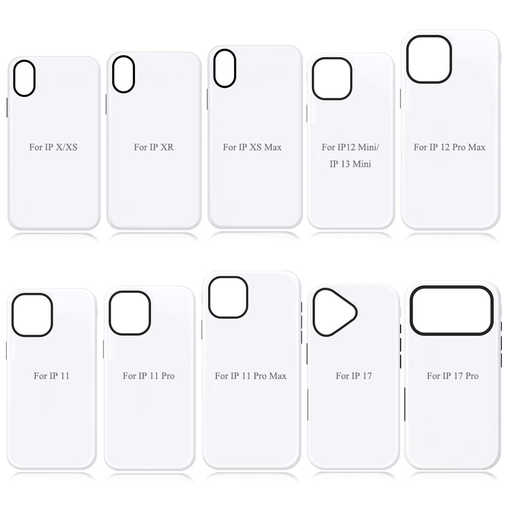 Sublimation Phone Case Blanks for iPhone Series - 3D 2in1 Double Layer Phone Cover DIY Custom Phone Shell Promotional Gift for iPhone 17/17 Air/17 Pro Max
