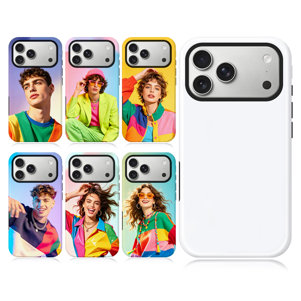 Sublimation Phone Case Blanks for iPhone Series - 3D 2in1 Double Layer Phone Cover DIY Custom Phone Shell Promotional Gift for iPhone 17/17 Air/17 Pro Max