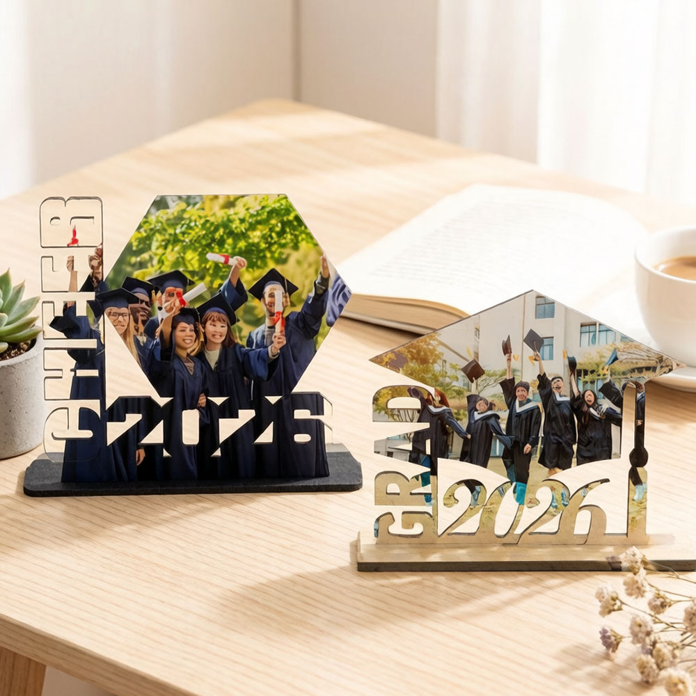Sublimation MDF Keychain Blanks - Bulk Heat Transfer 4 Styles Keychain Memorial Gift for Graduation & Celebration Souvenir