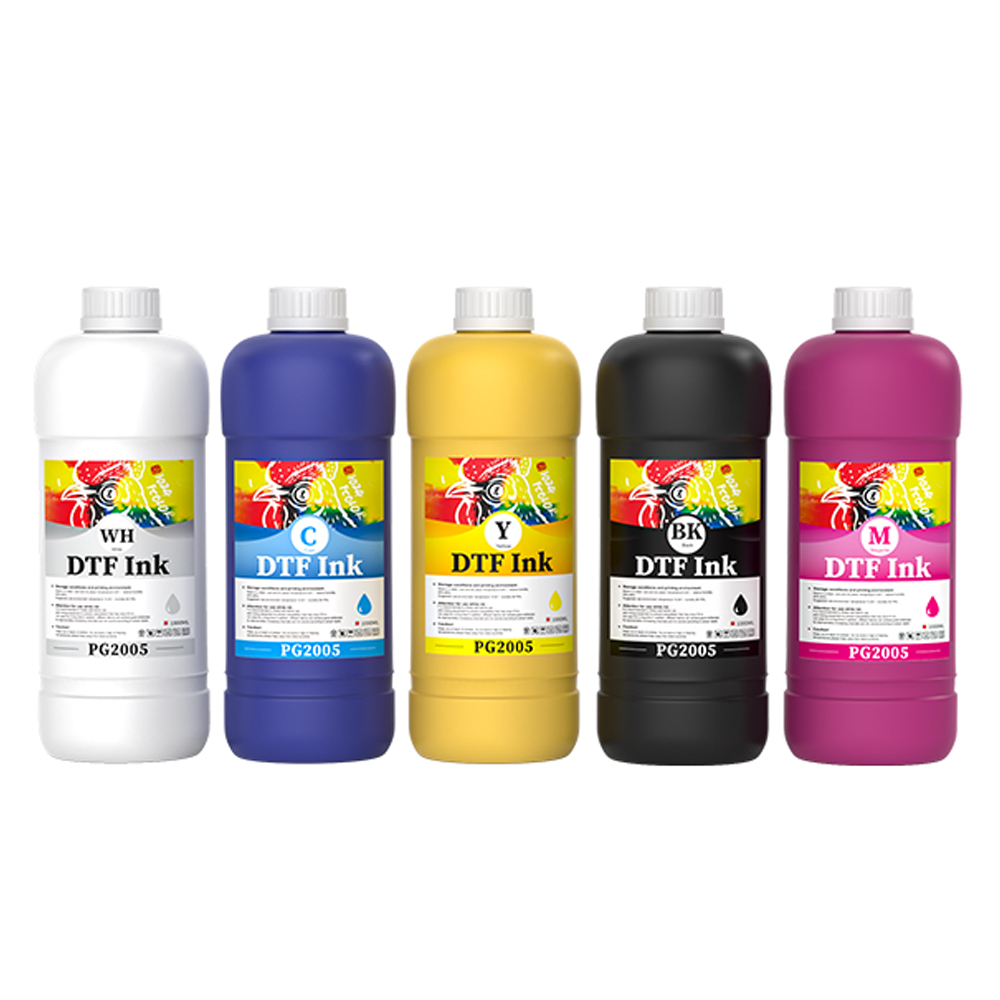 DTF Heat Transfer Ink Set - 6 Different Colors 1 Liter Bottle for DTF Printing on Caps, T-shirts & Garment Heat Transfer
