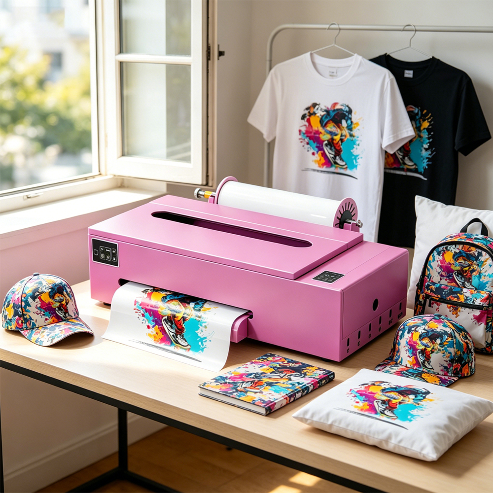 DTF Heat Transfer Printer - 6 Color Ink Cartridges Roll to Roll Printer with A3/A4 Size Available for T Shirt Garment DIY Printing