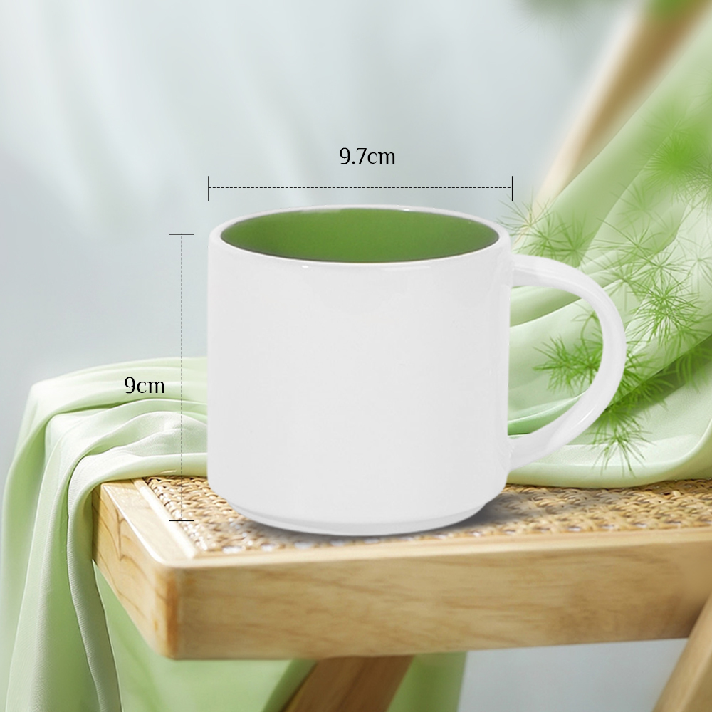 9x9.7cm Sublimation Ceramic Mugs - DIY Custom 8 Inner Color Options Coffee Cups for Home & Promotional Gifts