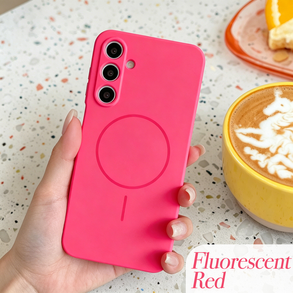 Hot Selling Trendy Solid Color Imitation Magnetic Phone Case - Shockproof Magnetic Cover with Built-In Magnet for Wireless Charging