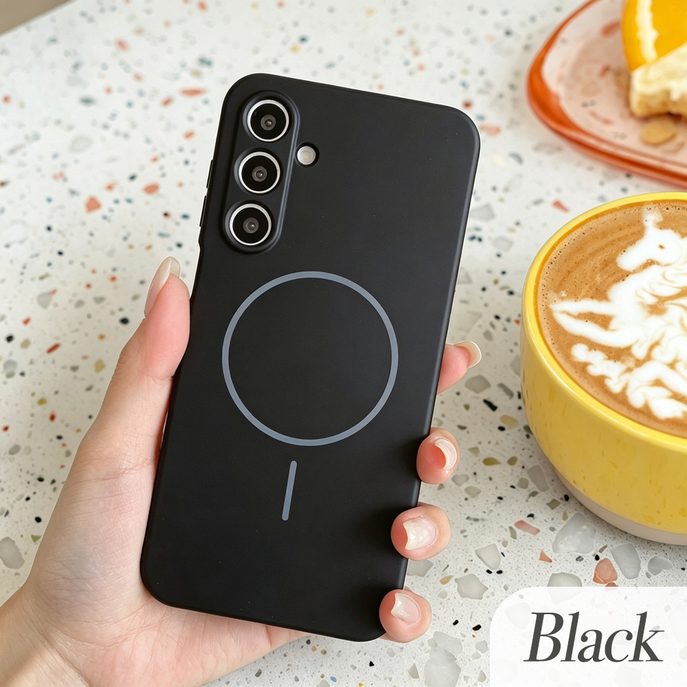 Hot Selling Trendy Solid Color Imitation Magnetic Phone Case - Shockproof Magnetic Cover with Built-In Magnet for Wireless Charging