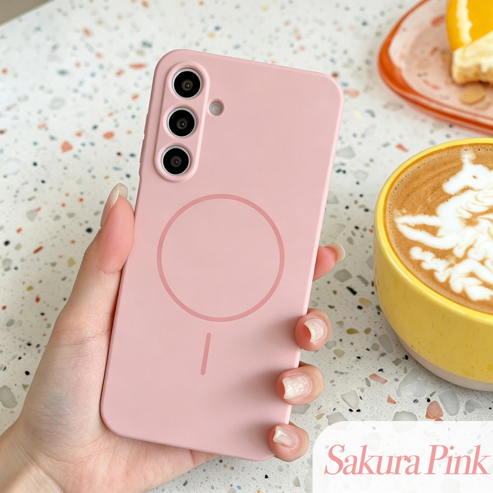 Hot Selling Trendy Solid Color Imitation Magnetic Phone Case - Shockproof Magnetic Cover with Built-In Magnet for Wireless Charging
