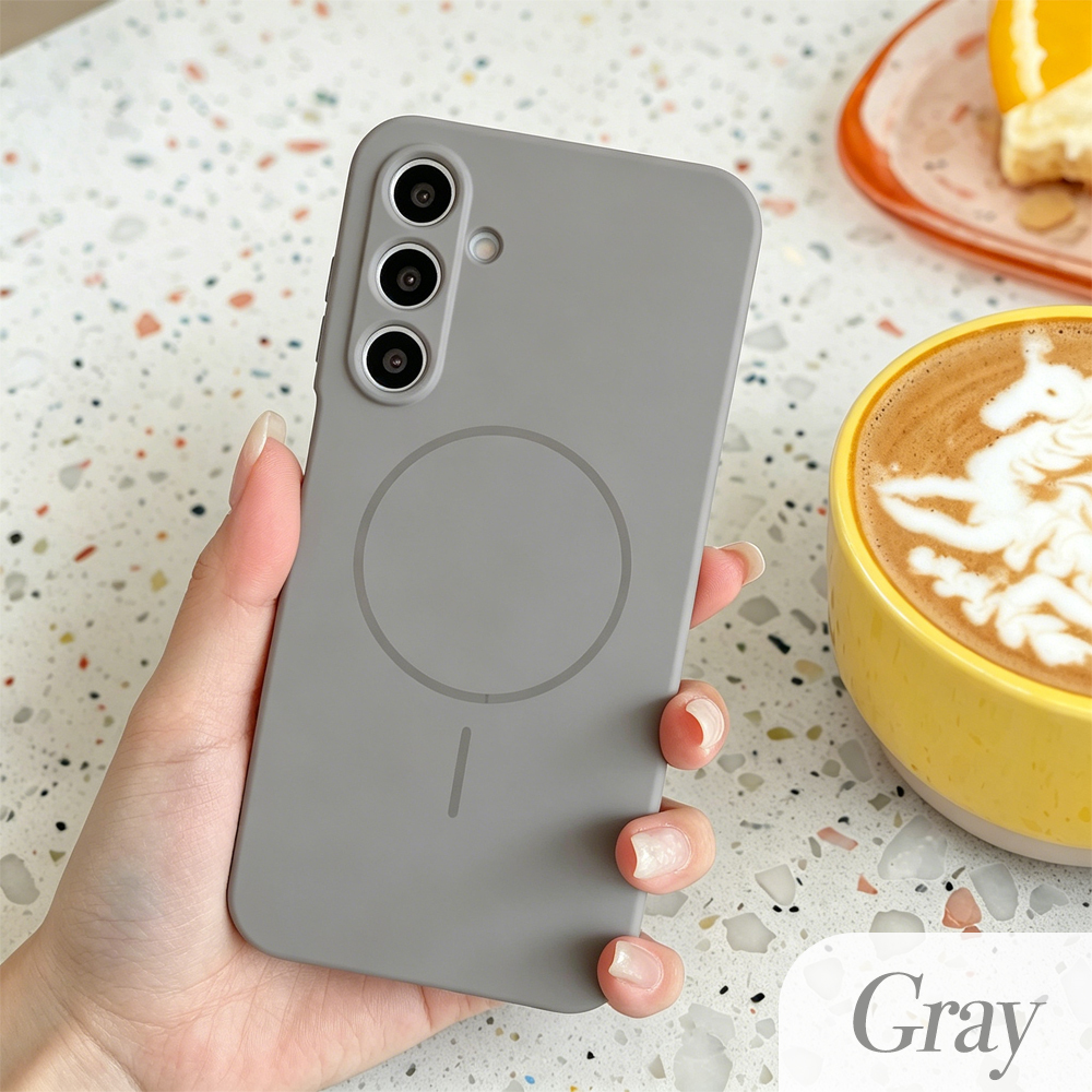 Hot Selling Trendy Solid Color Imitation Magnetic Phone Case - Shockproof Magnetic Cover with Built-In Magnet for Wireless Charging