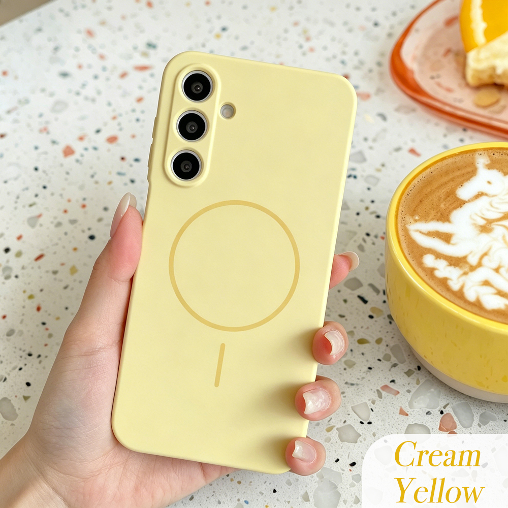 Hot Selling Trendy Solid Color Imitation Magnetic Phone Case - Shockproof Magnetic Cover with Built-In Magnet for Wireless Charging