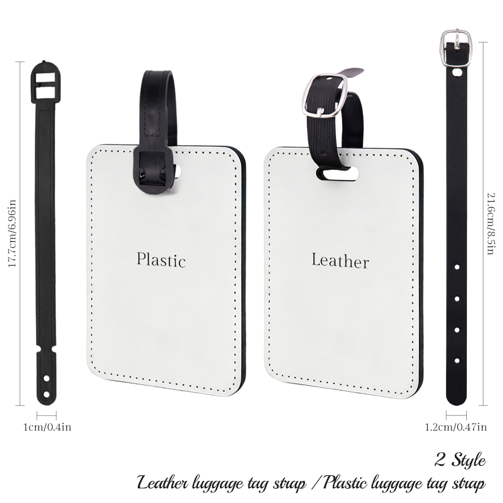 DIY Personalized Sublimation Luggage Tag Blanks - Custom Heat Transfer PU Leather Suitcase Label for Travel Accessories & Promotional Gifts
