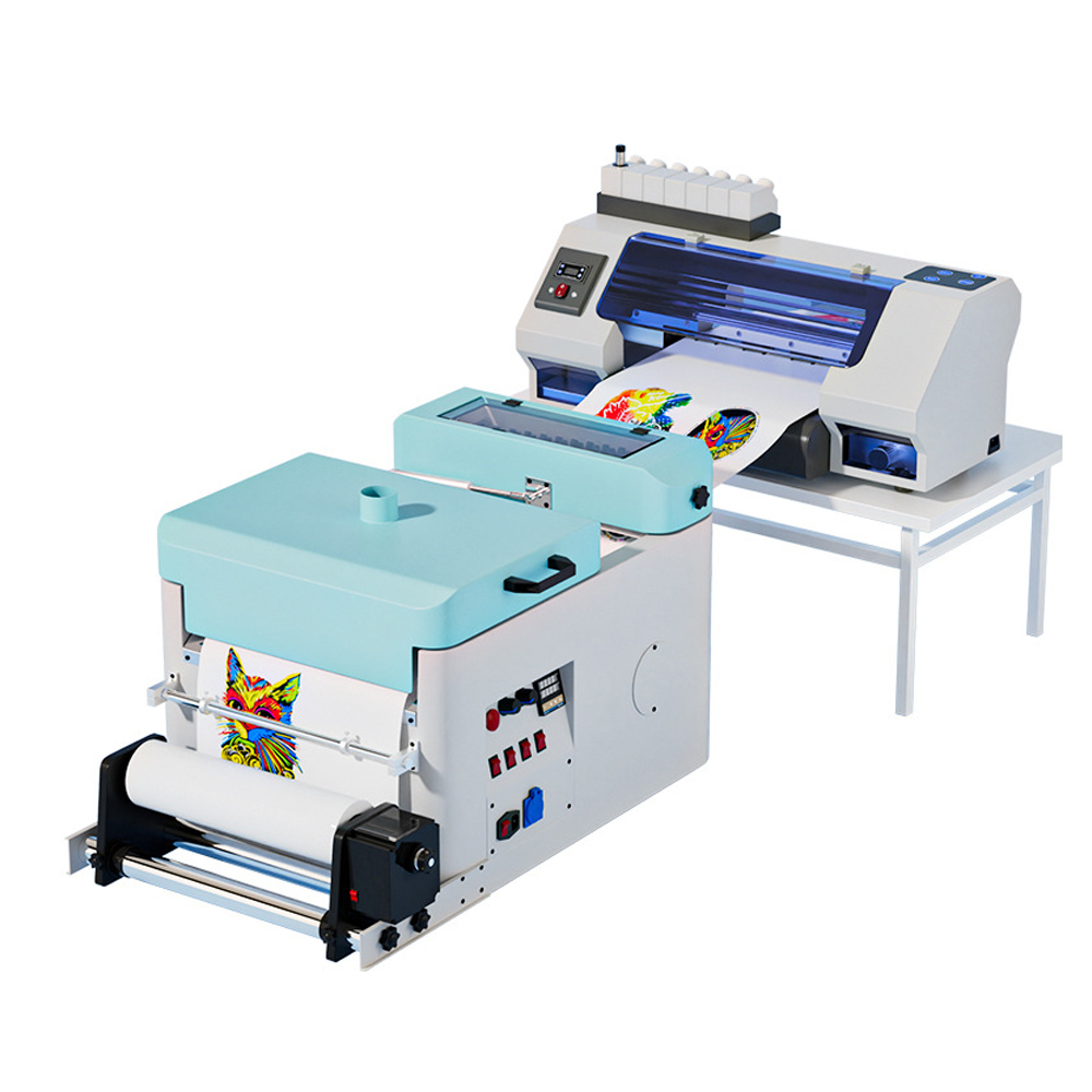 Professional A3 DTF Printer with Upgrade Intelligent Smokeless Powder Shaker Machine - Dual-Head Printing DTF Machine for T-Shirt & Garment Heat Transfer