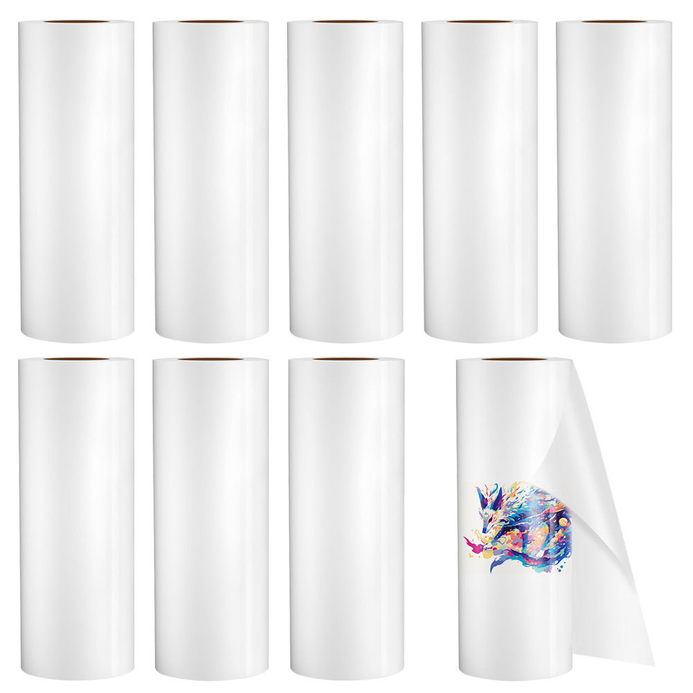 DTF Heat Transfer Film Roll - Roll to Roll Sublimation PET Film with 30cm / 33cm / 60cm Width x 100m Length for Direct to Film Garment Printing