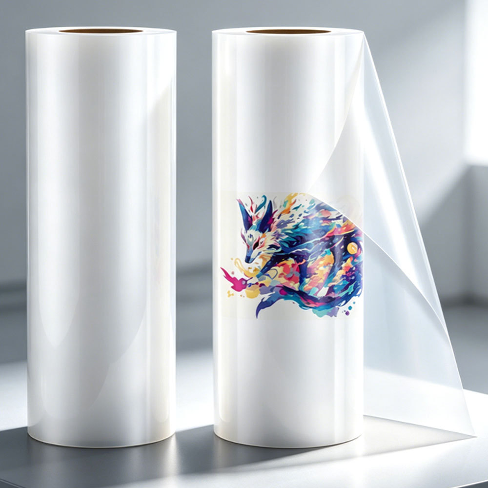DTF Heat Transfer Film Roll - Roll to Roll Sublimation PET Film with 30cm / 33cm / 60cm Width x 100m Length for Direct to Film Garment Printing