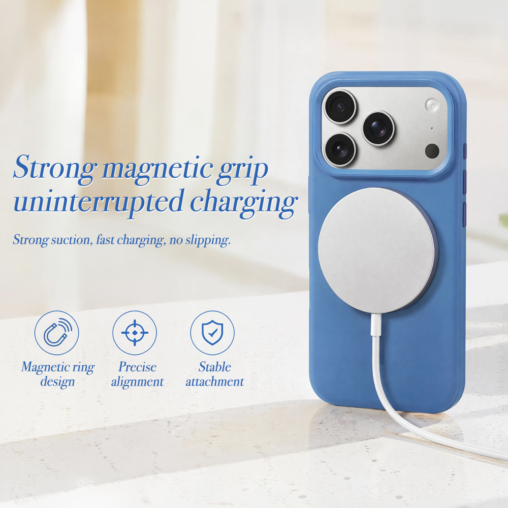 Hot Selling Trendy Solid Color Magnetic Phone Case for iPhone - 10 Color Options Skin-Feel Protective Phone Cover with Built-in Magnet for Wireless Charging