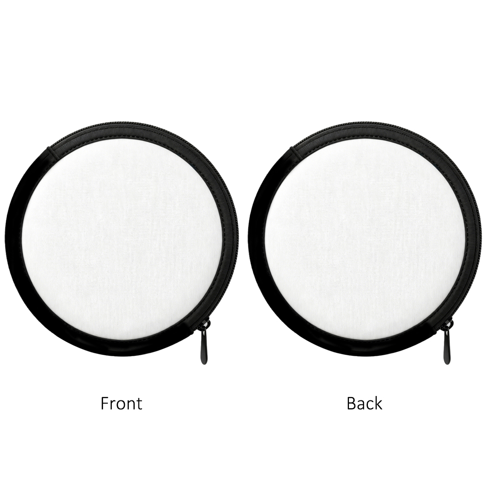 Sublimation Coin Bag Blanks Neoprene Coin Purse Double Side Heat Transfer Printing Custom Round Zipper Storage Pouch