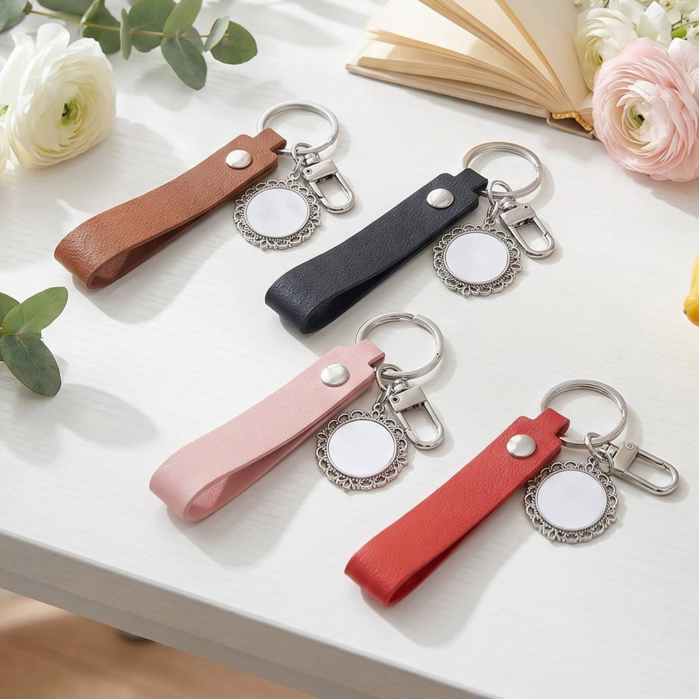 Sublimation Dopamine Lanyard PU Leather Nylon Phone Stripe Heat Transfer Vintage Pendant Keychain Wrist Strap 6 Styles Blanks